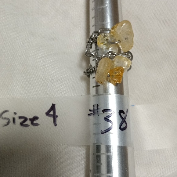 Yellow Citrine Crystal Wire Ring - Picture 2 of 2
